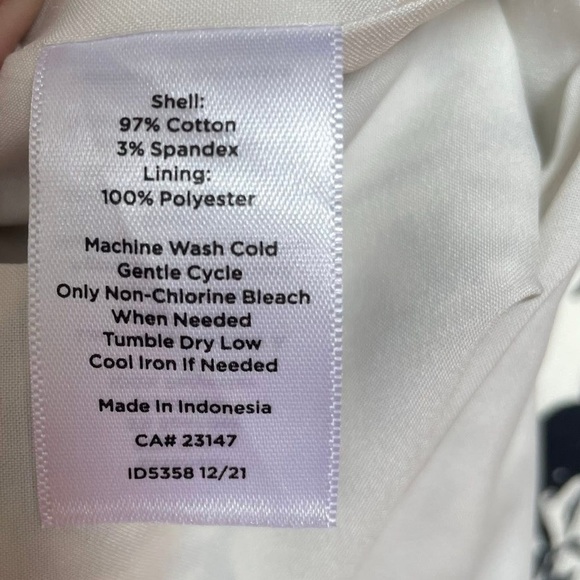 Talbots A Line Tropical Monkeys Ivory Black Canvas Side Zip Lined Skirt - Picture 6 of 9